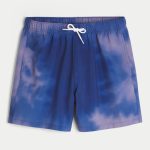 Mid-Thigh Volley Swim Trunks - navy tie-dye