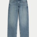 Leopard Print Baggy Painter Jeans - medium