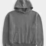 Boxy Hoodie - washed dark gray