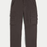 Loose Heavyweight Cargo Pants - dark brown