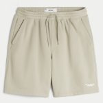 At-the-Knee Terry Fleece Super Baggy Shorts - light tan