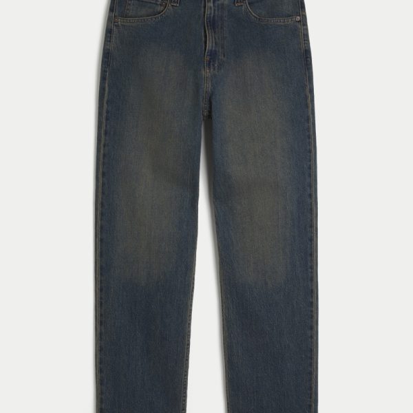 Light Wash Baggy Cargo Jeans - dark tint