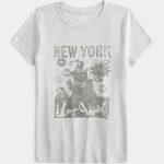 London Butterfly Graphic Baby Tee - light heather grey
