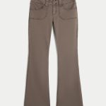 Low-Rise Boot Pants - greige