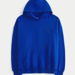 Oversized Senior Graphic Hoodie - blue
