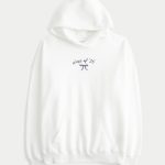 Oversized Senior Graphic Hoodie - white