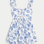 Flutter Sleeve Romper - white floral