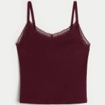 Gilly Hicks Waffle Lace Cami - mulberry