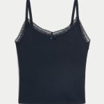 Gilly Hicks Waffle Lace Cami - navy blue