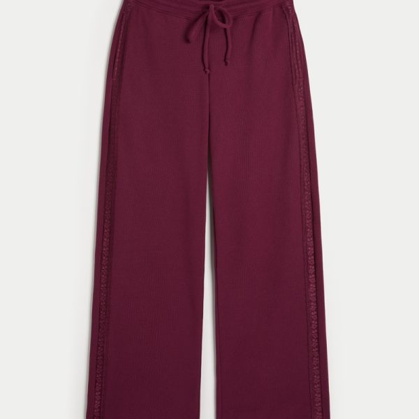 Gilly Hicks Waffle Lace Straight Pants - mulberry