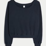 Gilly Hicks Waffle Off-the-Shoulder Top - navy