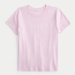 Bow Graphic Baby Tee - rose quartz