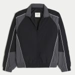 Zip-Up Windbreaker Jacket - black