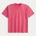 Boxy Heavyweight Washed Crew T-Shirt - washed light red