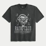 Boxy Heavyweight Fairview Basketball Graphic Tee - faded black