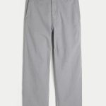 Linen-Blend Flex Waist Baggy Pants - dark gray