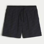 Mid-Thigh Baggy Soccer Shorts - black pattern