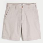 At-the-Knee Linen-Blend Flex-Waist Shorts - oatmeal