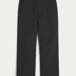 Linen-Blend Flex-Waist Baggy Pants - heather black