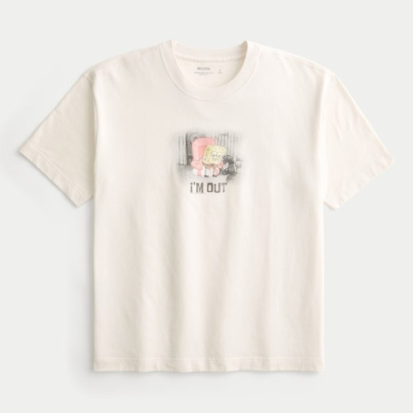 Boxy Heavyweight Looney Tunes Graphic Tee - cream