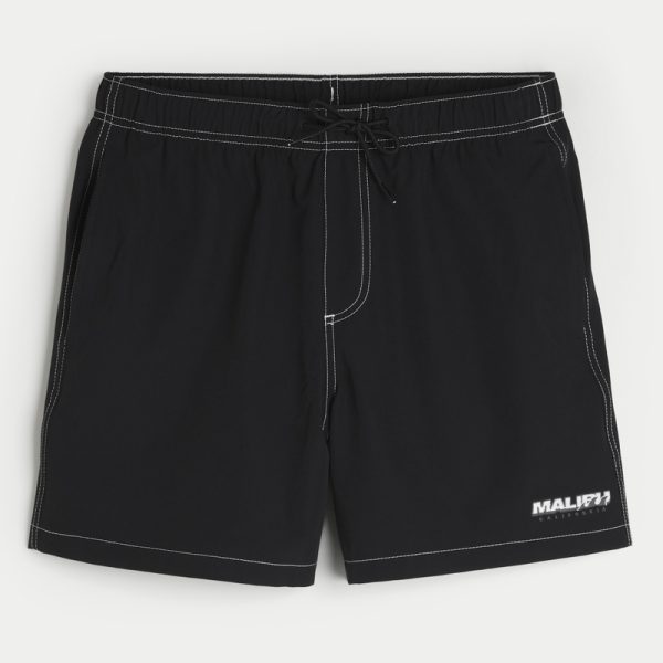 Mid-Thigh Volley Swim Trunks - black