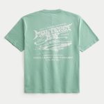 Boxy Lil Sandy Barbecue Graphic Tee - dark mint green