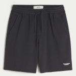 At-the-Knee Terry Fleece Super Baggy Shorts - black dd