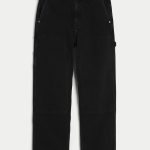 Dark Wash Baggy Painter Jeans - washed black
