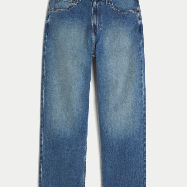 Light Wash Baggy Cargo Jeans - dark