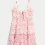 Babydoll Mini Dress - light pink floral
