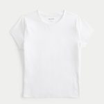 Soft Stretch Seamless Fabric Crew Baby Tee - white