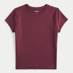 Soft Stretch Seamless Fabric Crew Baby Tee - mulberry