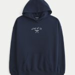Oversized Senior Graphic Hoodie - navy blue