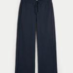 Gilly Hicks Waffle Lace Straight Pants - navy