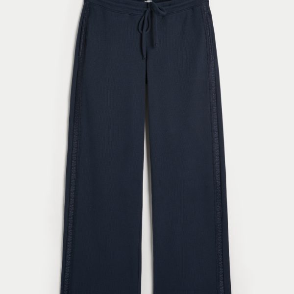 Gilly Hicks Waffle Lace Straight Pants - navy