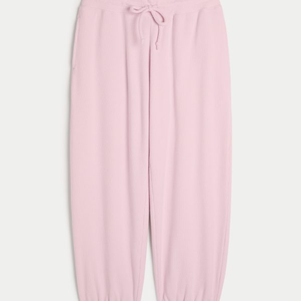 Gilly Hicks Relaxed Waffle Joggers - petal pink