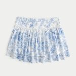 Smocked Tiered Mini Skort - white floral
