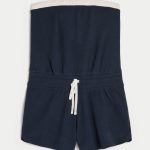 Gilly Hicks Cozy Strapless Waffle Onesie - navy