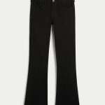 Low-Rise Medium Wash Boot Jeans - black