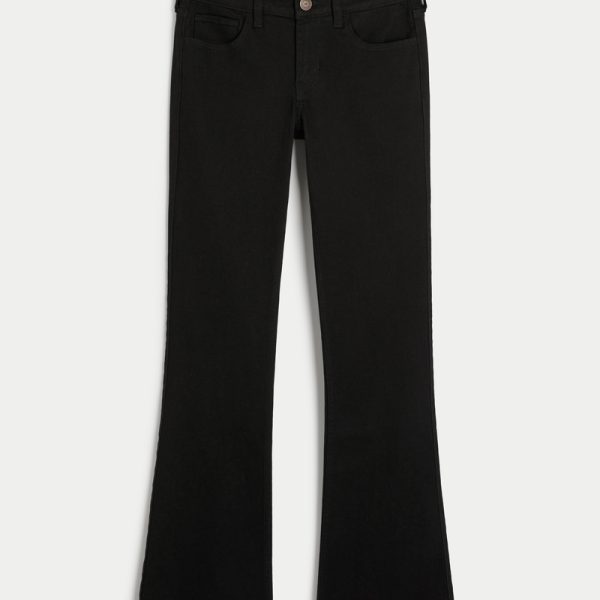 Low-Rise Medium Wash Boot Jeans - black
