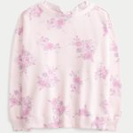 Oversized Back Bow Sweatshirt - rose quartz floral