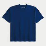 Boxy Heavyweight Washed Crew T-Shirt - bright navy
