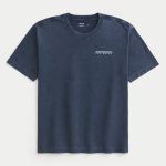 Boxy Heavyweight Logo Crew T-Shirt - washed navy