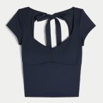 Gilly Hicks Active Tie-Back Ballet Top - navy