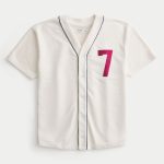 Boxy Montauk Graphic Baseball Jersey - cream