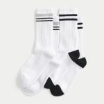 Striped Crew Socks 2-Pack - white with black