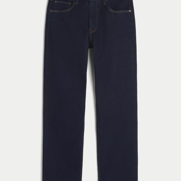 Medium Wash Straight Jeans - dark
