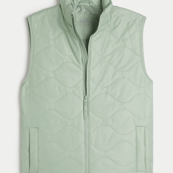 Onion-Quilted Puffer Vest - light sage