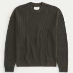 Striped Crew Sweater - washed dark brown