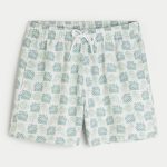 Mid-Thigh Volley Swim Trunks - green print